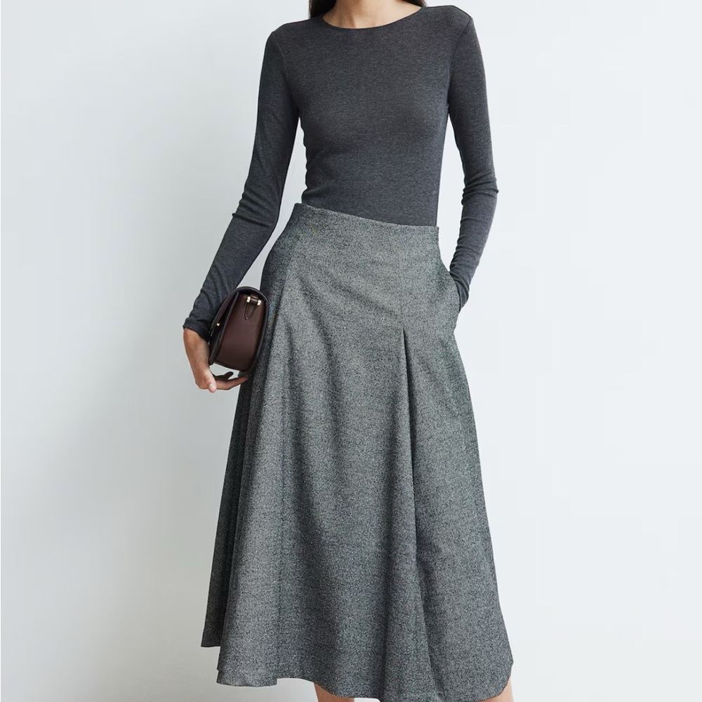 Charcoal Long Sleeve Knit Top